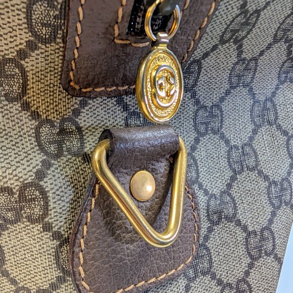 Gucci Vintage Large Boston Bag in GG Supreme Coated Canvas - Picture 7 of 16